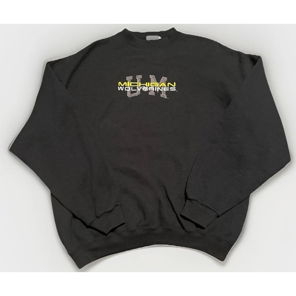 Michigan Wolverines Sweatshirt Sz XL Dark Blue Embroidered 80s-90s Crewneck USA